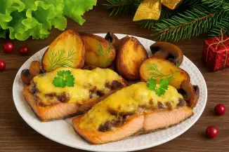 Превью рецепта Рыбка с грибами и сыром