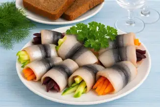Превью рецепта Закусочные рулетики с килькой
