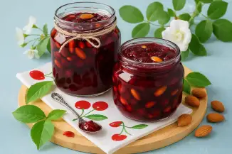 Превью рецепта Перекрученная вишня с миндалем