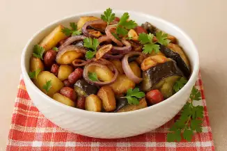 Превью рецепта Жареная картошка с колбасками