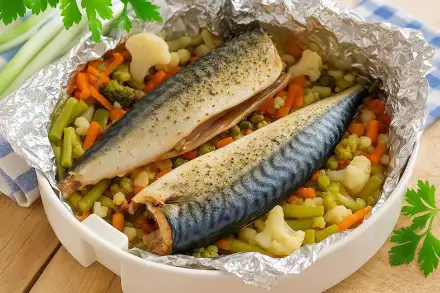 Фото Скумбрия с овощами