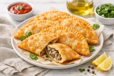 Фото Хрустящие чебуреки с мясом на заварном тесте