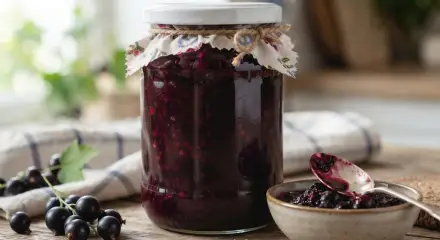 Фото Холодное варенье из чёрной смородины
