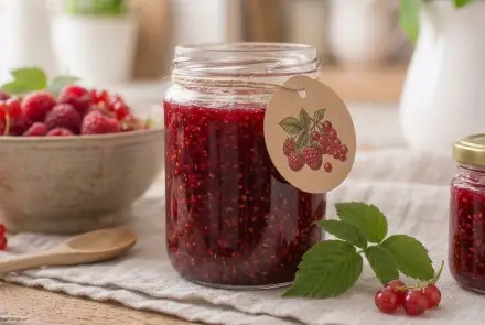 Фото Желе из малины и смородины без варки