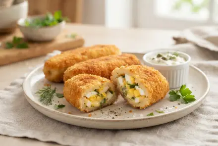 Фото Рыбные зразы с яйцом и сыром