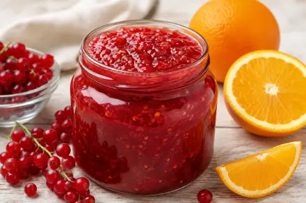 Фото Варенье из красной смородины с апельсинами