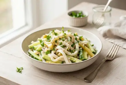 Фото Кальмары с сыром и огурцами