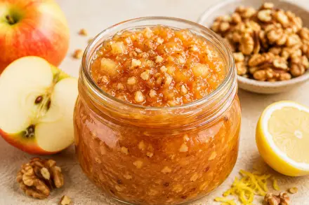 Фото Яблочный джем с грецкими орехами