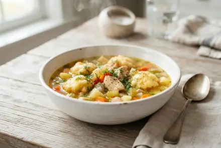 Фото Суп с курицей и клецками