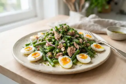 Фото Салат с тунцом и стручковой  фасолью