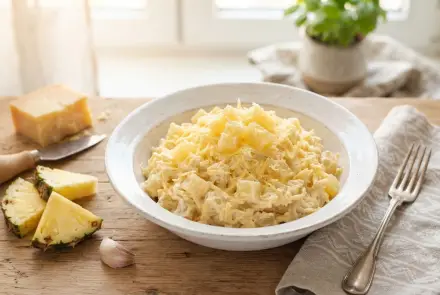 Фото Салат с сыром и ананасами
