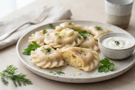 Фото Вареники с картофелем и копчёным сыром