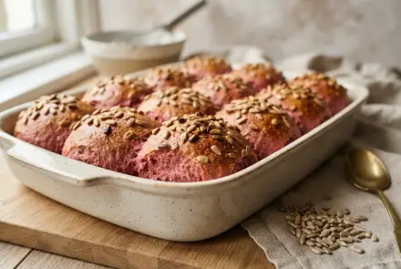 Фото Булочки со свёклой и семечками