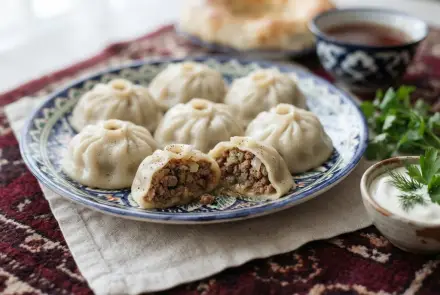 Фото Манты с мясом по-узбекски