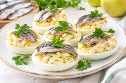Фото Килька с сыром и яйцом
