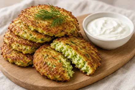 Фото Кабачковые драники с чесноком и укропом
