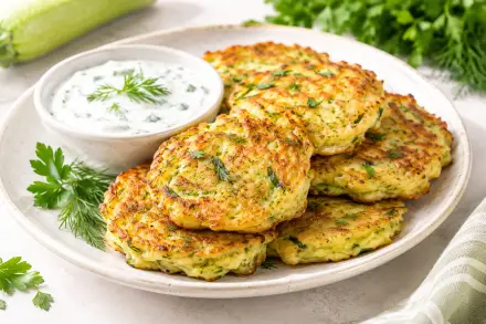 Фото Драники с кабачком и зеленью