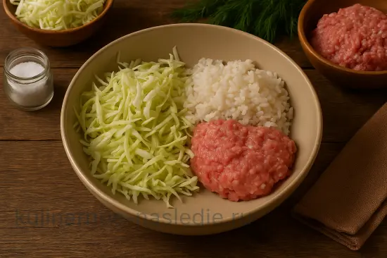 Ленивые голубцы с капустой и фаршем как у бабушки - шаг 1 (изображение)