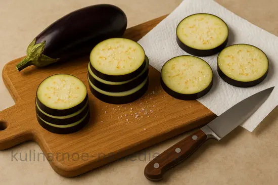Салат из запечённых баклажанов и помидоров с сырной корочкой - шаг 1 (изображение)