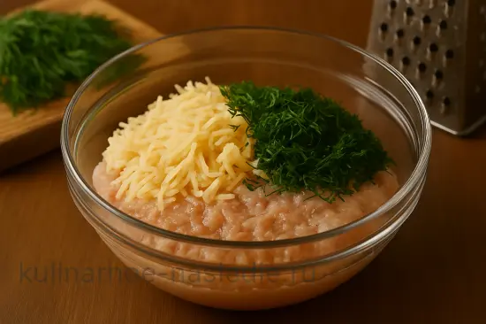 Сочные куриные котлеты с сыром и зеленью - шаг 3 (изображение)