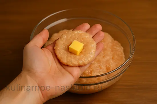 Сочные куриные котлеты с сыром и чесноком в духовке - шаг 4 (изображение)