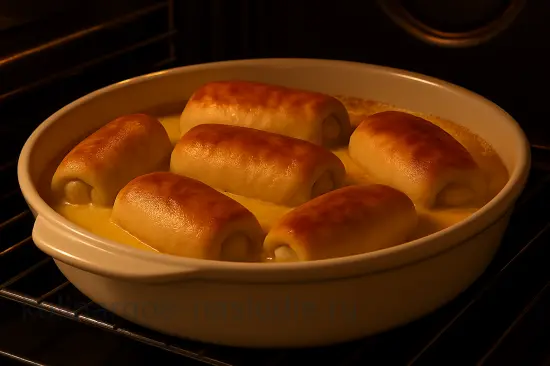 Куриные рулетики с грибами и сыром в сливочном соусе - шаг 9 (изображение)