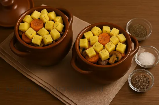 Жаркое из говядины с картошкой и грибами в горшочках - шаг 7 (изображение)