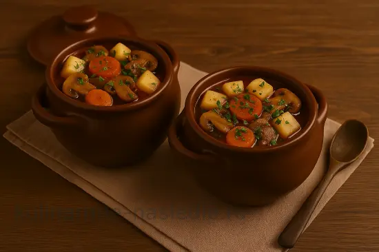 Жаркое из говядины с картошкой и грибами в горшочках - шаг 12 (изображение)
