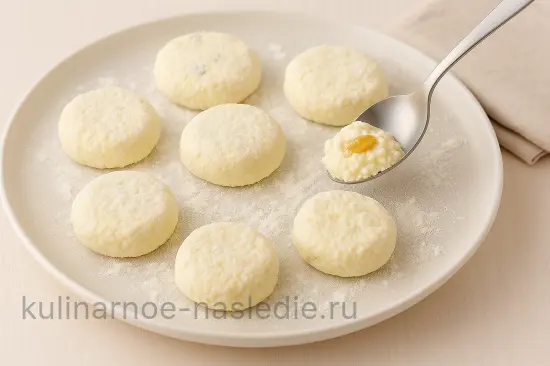 Нежный творожный сырник с изюмом и ванилью - шаг 5 (изображение)