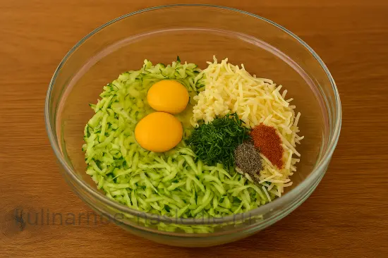 Кабачковые оладьи с сыром и чесноком - шаг 3 (изображение)