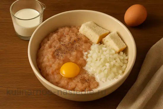 Домашние куриные котлеты с хрустящей сырной корочкой - шаг 1 (изображение)