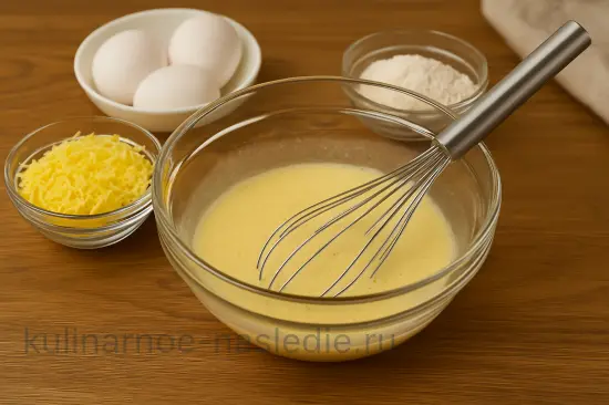 Хрустящее мясо в сырном кляре с чесночными гренками - шаг 2 (изображение)