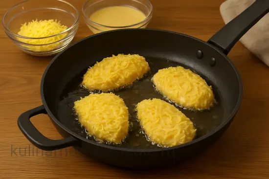 Хрустящее мясо в сырном кляре с чесночными гренками - шаг 3 (изображение)