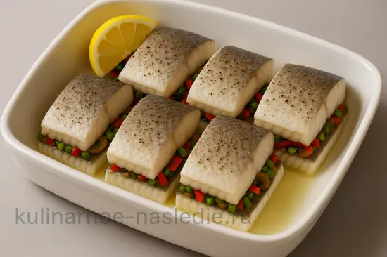 Треска, запеченная с грибами и овощами - шаг 5 (изображение)