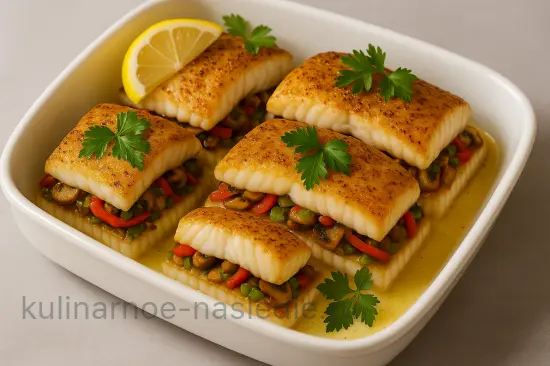 Треска, запеченная с грибами и овощами - шаг 6 (изображение)