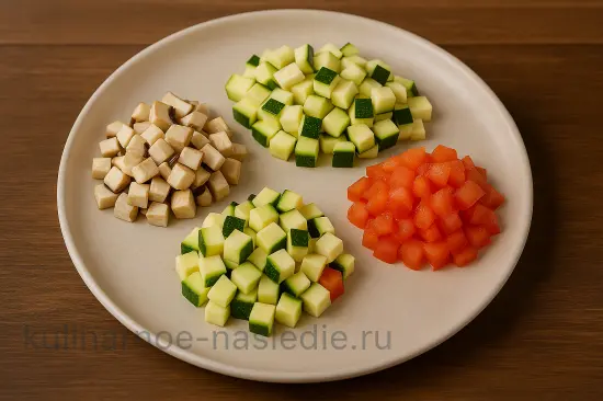 Фаршированные шампиньоны с овощами в духовке - шаг 2 (изображение)