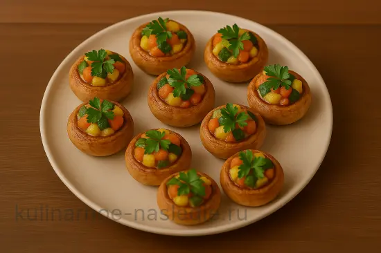 Фаршированные шампиньоны с овощами в духовке - шаг 8 (изображение)