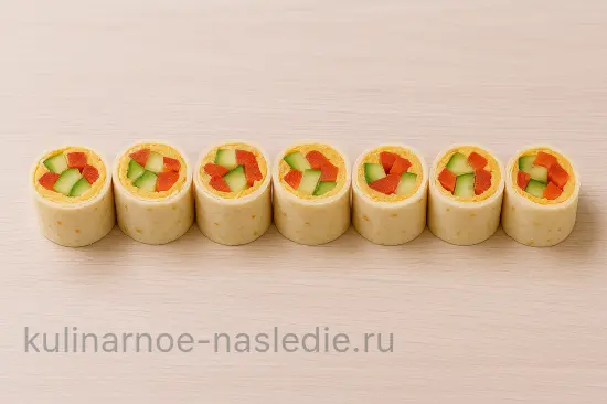 Рулетики из лаваша с хумусом и свежими овощами - шаг 6 (изображение)