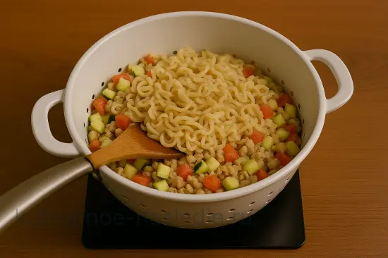 Сочная запеканка с куриным фаршем, кабачками и сырным соусом - шаг 7 (изображение)