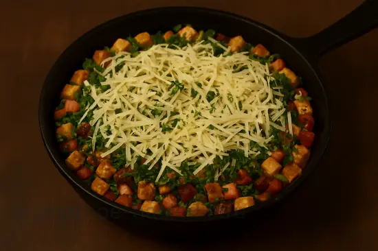 Сытный мясной пирог с хлебом и сыром - шаг 6 (изображение)