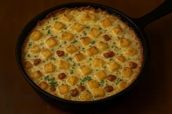 Сытный мясной пирог с хлебом и сыром - шаг 8 (изображение)