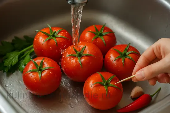 Маринованные помидоры с сельдереем и чесноком на зиму - шаг 1 (изображение)