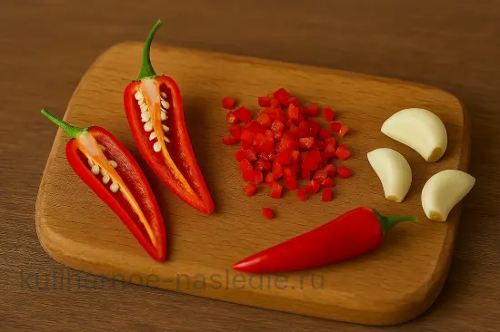 Острые маринованные зеленые помидоры с хреном и чесноком на зиму - шаг 2 (изображение)