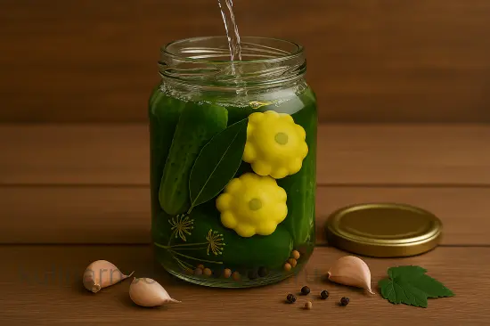 Маринованные огурцы с патиссонами на зиму - шаг 3 (изображение)