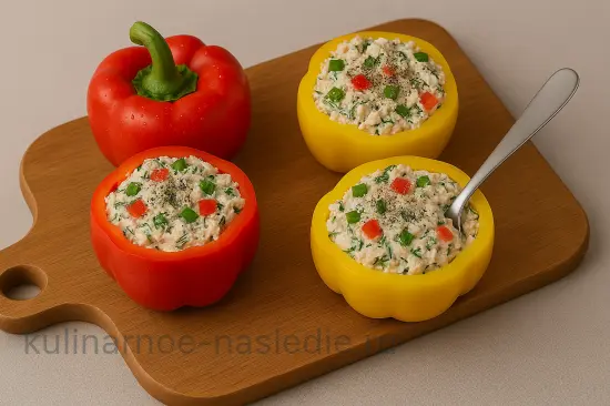 Фаршированные перцы с тунцом и сливочным сыром - шаг 6 (изображение)