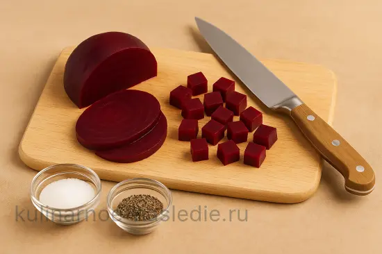 Салат со свеклой и сыром фета под горчично-медовым соусом - шаг 4 (изображение)