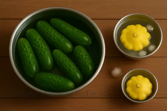 Маринованные огурцы с патиссонами на зиму - шаг 1 (изображение)