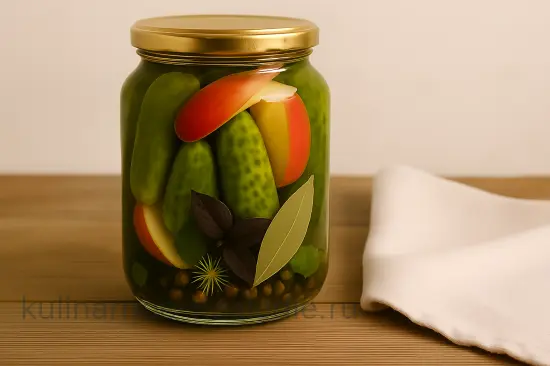 Маринованные огурцы с яблоками на зиму - шаг 8 (изображение)
