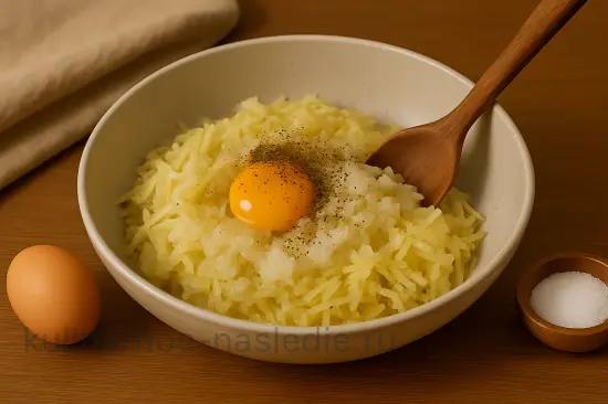 Драники с маринованными грибами и укропом - шаг 3 (изображение)
