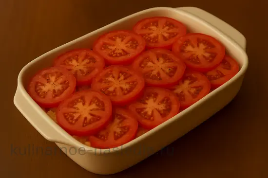 Запеканка с картофелем, рисом и курицей в овощах - шаг 8 (изображение)